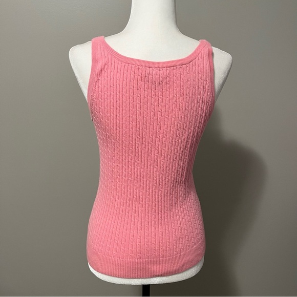 Lilly Pulitzer Soft Knit Button Front Crewneck Cardigan and Tank Top Pink - Picture 10 of 13